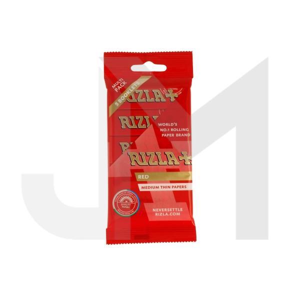 5 Pack Red Regular Rizla Rolling Papers (Flow Pack)