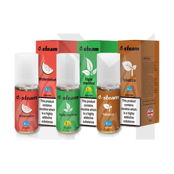 A-Steam Fruit Flavours 12MG 10ML (50VG/50PG)