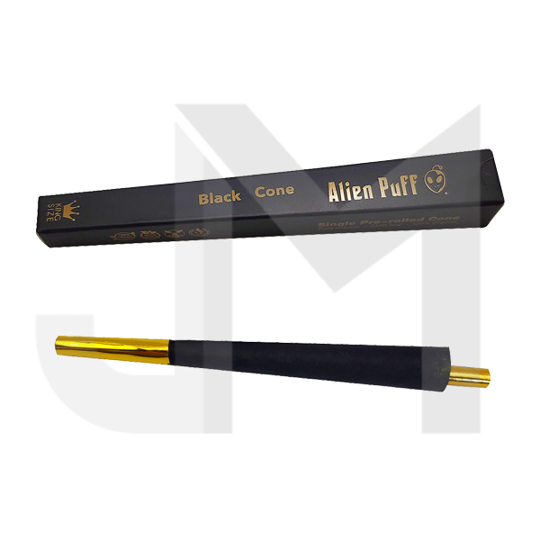24 Alien Puff Black & Gold King Size Pre-Rolled Black Cones ( HP193AP )
