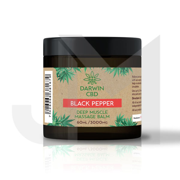 Darwin CBD 3000mg CBD Black Pepper Massage Balm - 60ml