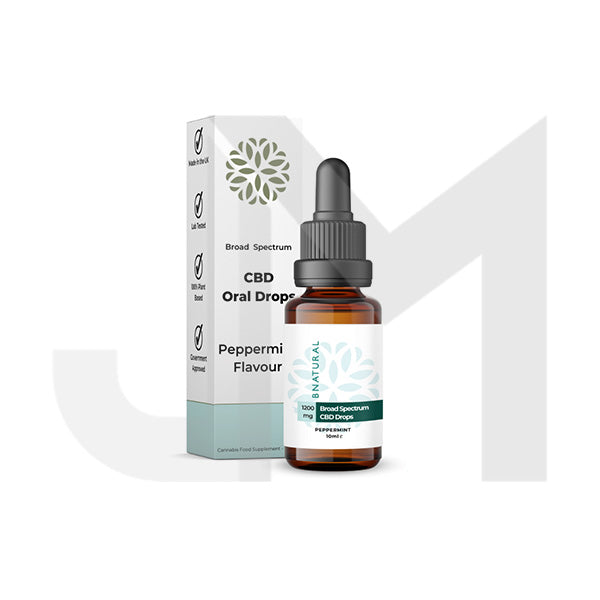 Bnatural 1200mg Broad Spectrum CBD Peppermint Oral Drops - 10ml