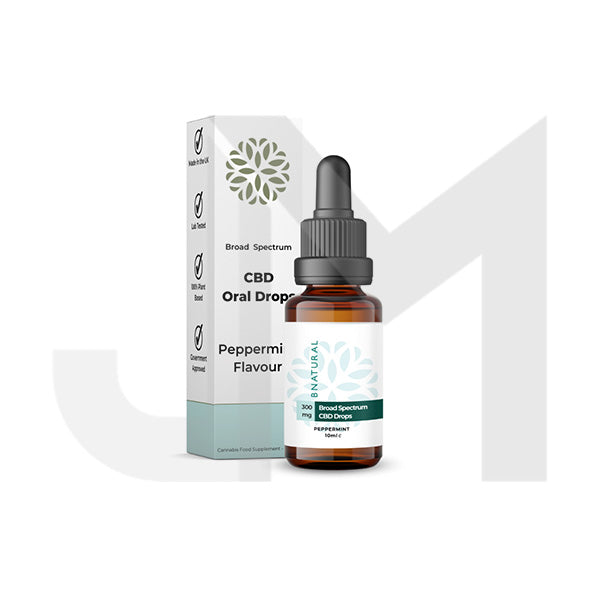 Bnatural 300mg Broad Spectrum CBD Peppermint Oral Drops - 10ml