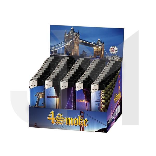 50 x 4Smoke Electronic Printed Lighters - YZ218DK