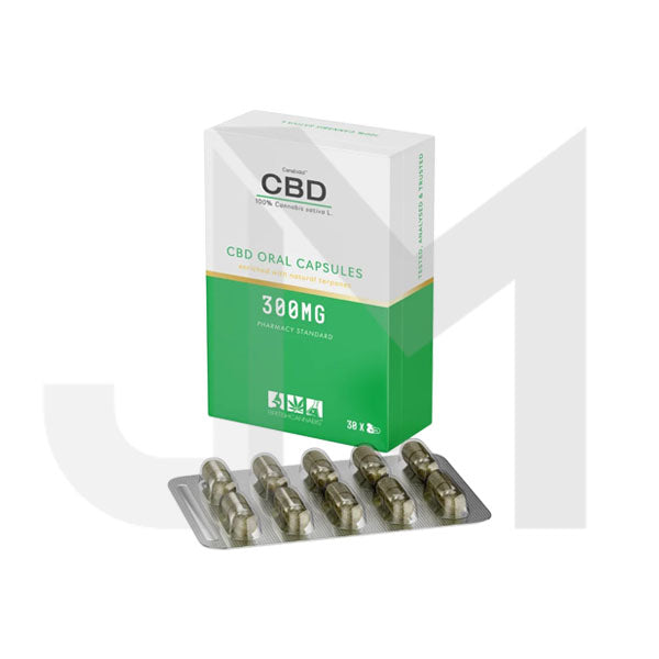 CBD by British Cannabis 300mg CBD 100% Cannabis Oral Capsules - 30 Caps