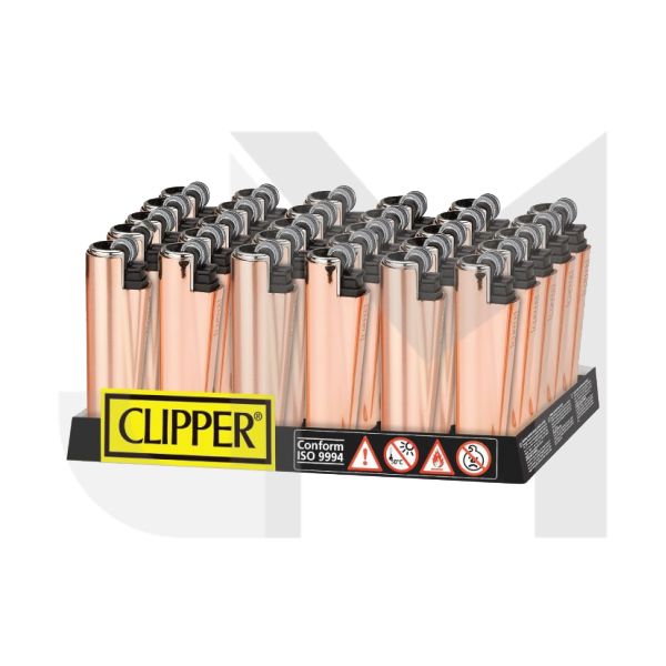 30 Clipper FCP22RH Classic Micro Rose Gold Shiny Lighters