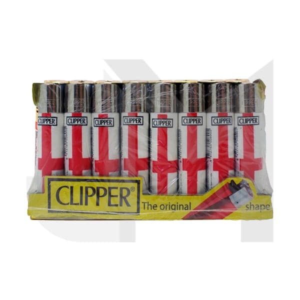 40 Clipper CP11RH Classic Flint England Flag Lighters - CL5C048UKH