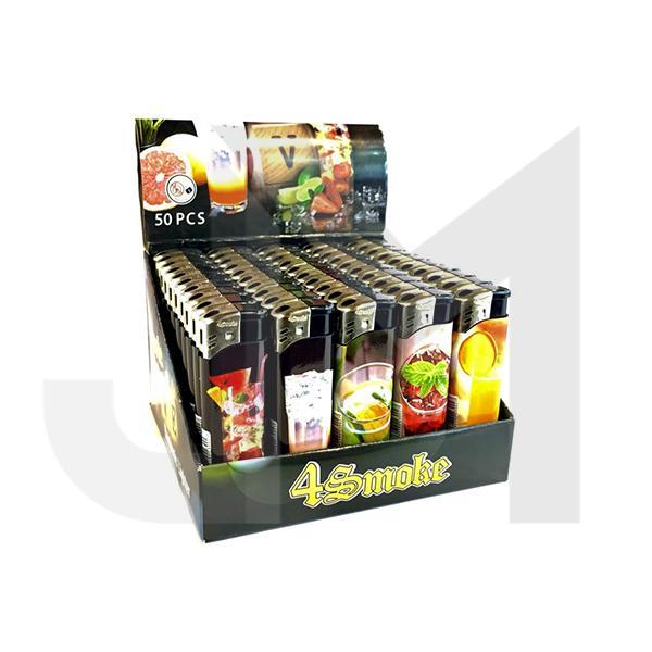50 x 4Smoke Electronic Printed Lighters - ZY218DK