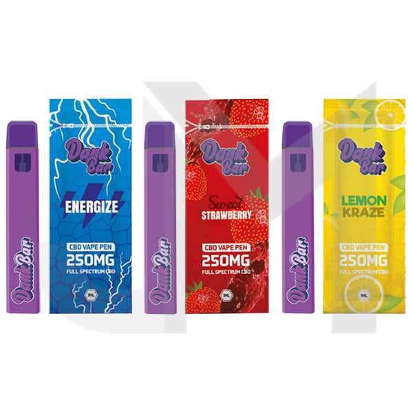Dank Bar 250mg Full Spectrum CBD Vape Disposable by Purple Dank - 12 flavours (BUY 1 GET 1 FREE)