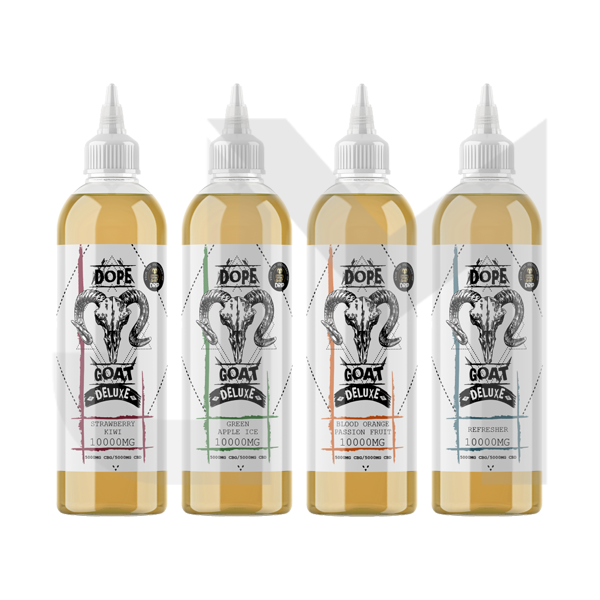 Dope Goat Deluxe 10,000 CBD + CBG E-liquid 250ml (70VG/30PG) Dope Goat Deluxe 10,000 CBD + CBG E-liquid 250ml (70VG/30PG)