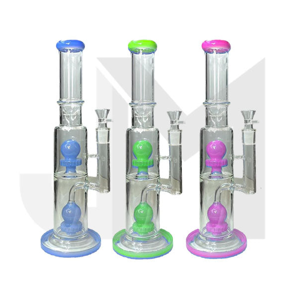 14" Mixed Colour Glass Percolator Bong - GB-004
