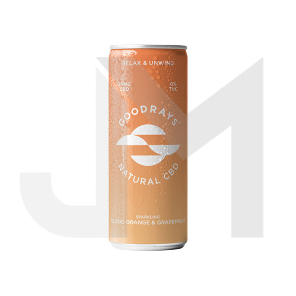 12 x Goodrays 30mg CBD Blood Orange & Grapefruit Seltzer 250ml