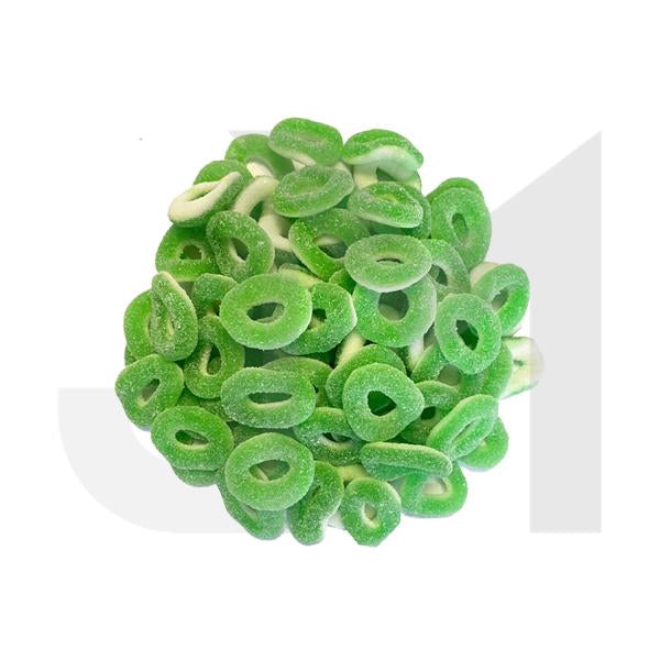 Bulk Green Apple Hoops Broad Spectrum CBD Gummies