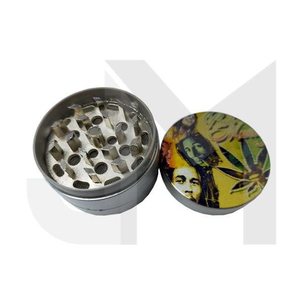 3 Parts Bob Marley Plastic Silver Grinder - HX019