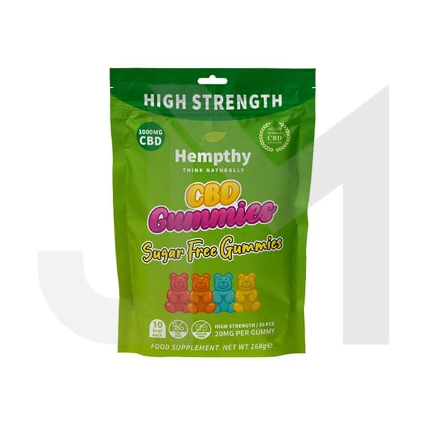 Hempthy 1000mg CBD Sugar Free Gummies - 50 Pieces