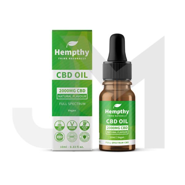 Hempthy 2000mg CBD Oil Full Spectrum Natural - 10ml