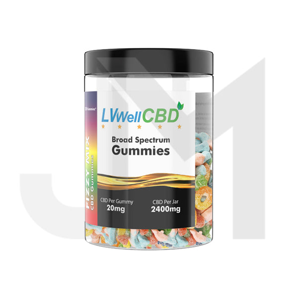 LVWell CBD 2400mg CBD Fizzy Mix Gummies - 120 Pieces