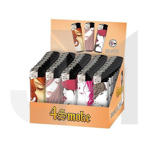 50 x 4Smoke Electronic Printed Lighters - YZ218DK