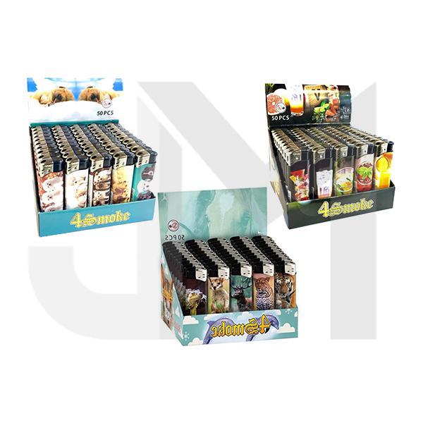 50 x 4Smoke Electronic Printed Lighters - ZY218DK