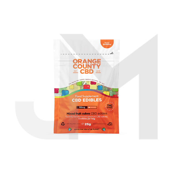 Orange County CBD 100mg Mini CBD Gummy Cubes - 6 Pieces