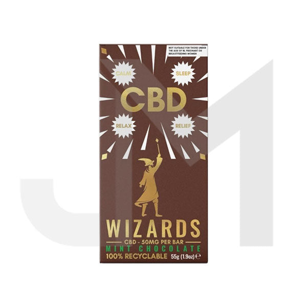 The Wizards Magic 50mg CBD Mint Chocolate Bar - 55g