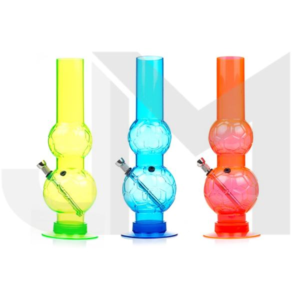 6 x 14" Medium Football Shaped Acrylic Bong - 10377