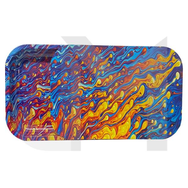 Large Mixed Design Magnetic Metal Rolling Trays with Lid