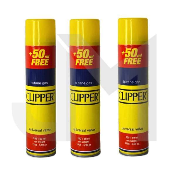 Clipper 300ml Butane Gas With Adapter Cap -Full pack