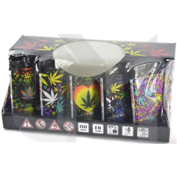 4Smoke Refillable Flat Printed Lighters 25 Pack - XHD8111