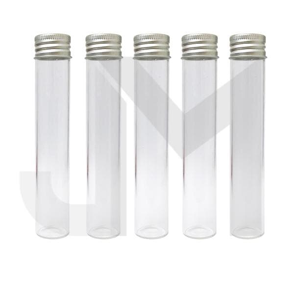 Empty Glass Tube Joint Container - With Silver Cap