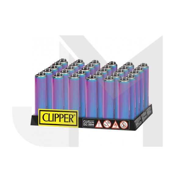 30 Clipper Micro Metal Cover Metallic Mixed Icy Lighters
