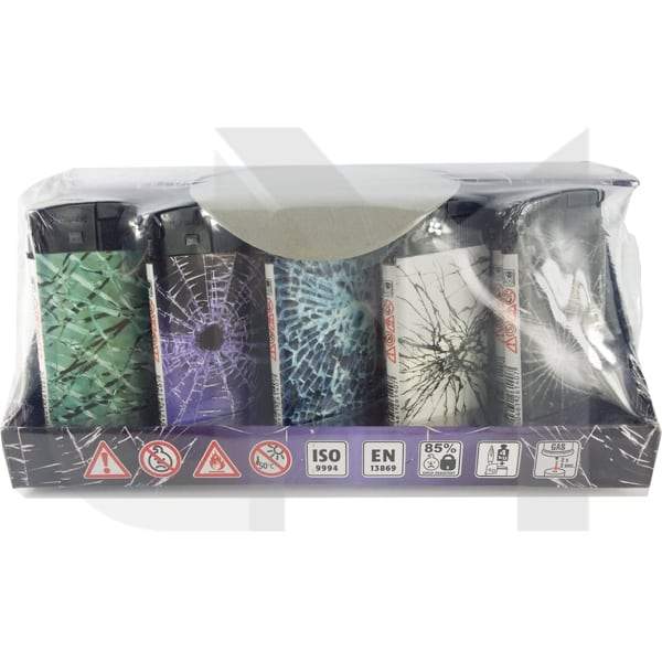 4Smoke Refillable Flat Printed Lighters 25 Pack - XHD8111