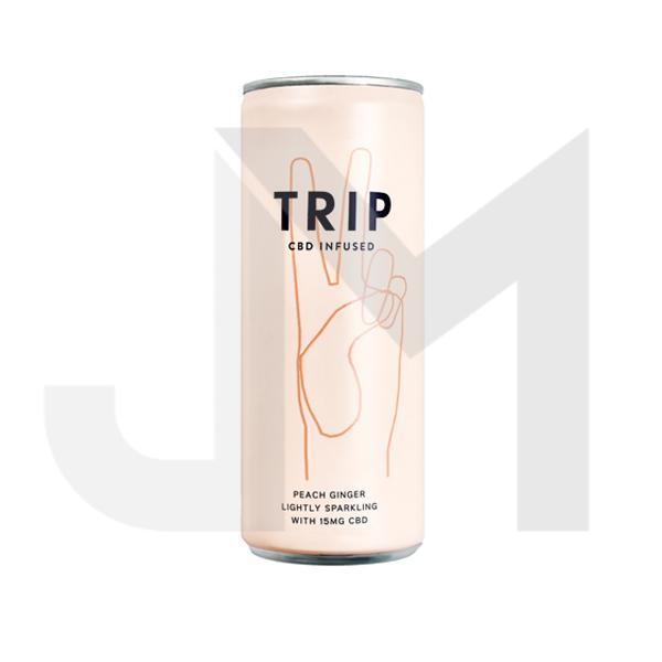 12 x TRIP 15mg CBD Infused Peach & Ginger Drink 250ml