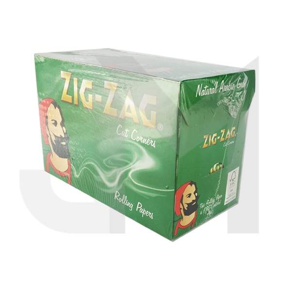 100 Zig-Zag Green Regular Size Rolling Papers