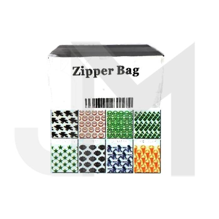 5 x Zipper Branded  30mm x 30mm White Leaf Bags